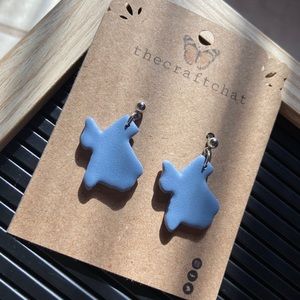 Blue Texas stud polymer clay earrings